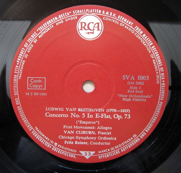 Van Cliburn, Fritz Reiner, Chicago Symphony Orchestra - Ludwig van Beethoven : "Emperor" Concerto (LP, Album)