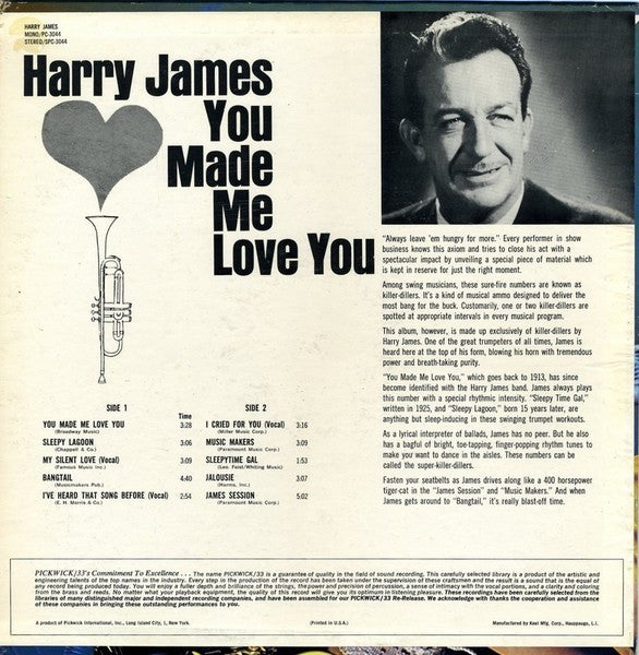 Harry James And His Orchestra : You Made Me Love You (LP, Mono)