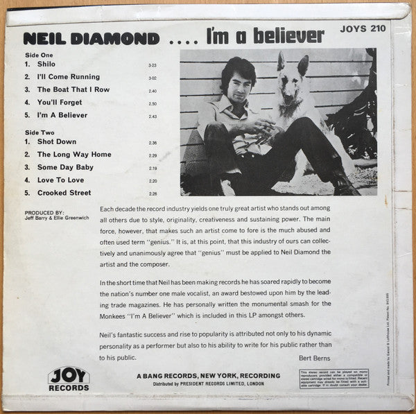 Neil Diamond : I'm A Believer (LP, Comp)