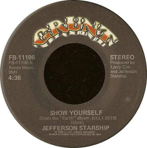 Jefferson Starship : Count On Me / Show Yourself (7", Single, Ind)