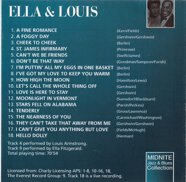 Ella Fitzgerald & Louis Armstrong : Cheek To Cheek (CD, Comp, RE)