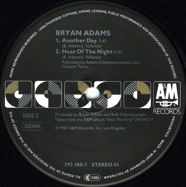 Bryan Adams : Heat Of The Night (12", Maxi)