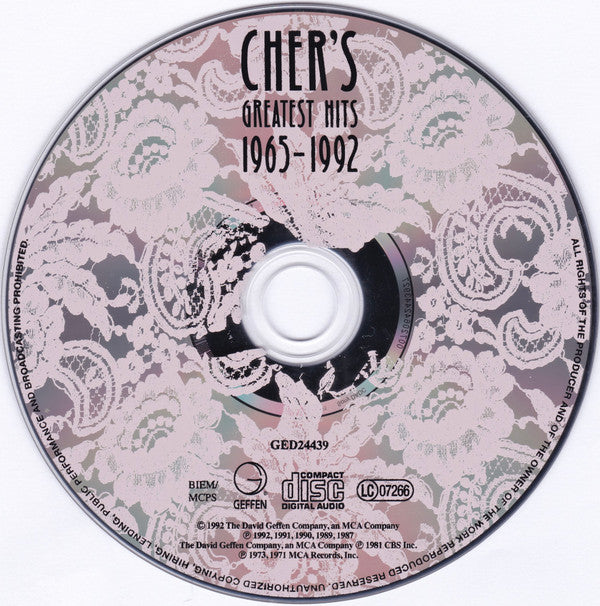 Cher : Cher's Greatest Hits 1965-1992 (CD, Comp, RP)