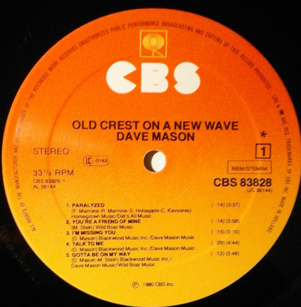 Dave Mason : Old Crest On A New Wave (LP, Album)