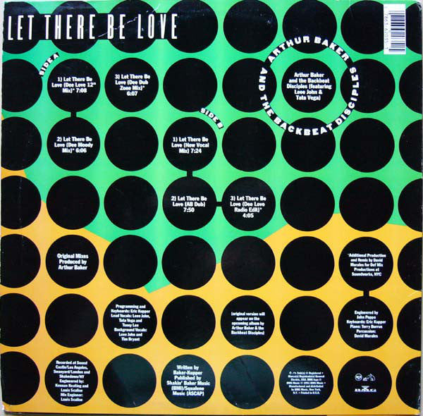 Arthur Baker And The Backbeat Disciples Featuring Leee John & Tata Vega : Let There Be Love (12")