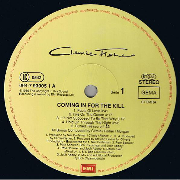 Climie Fisher : Coming In For The Kill (LP, Album)