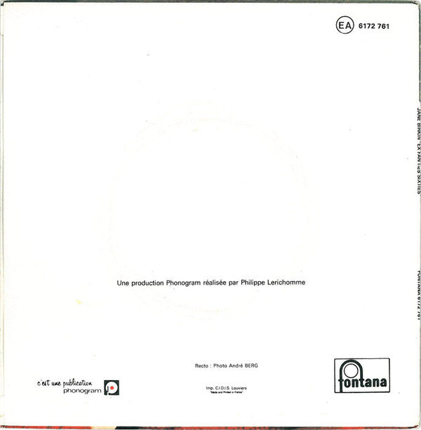 Jane Birkin : Ex Fan Des Sixties / Melo Melo (7", Single)