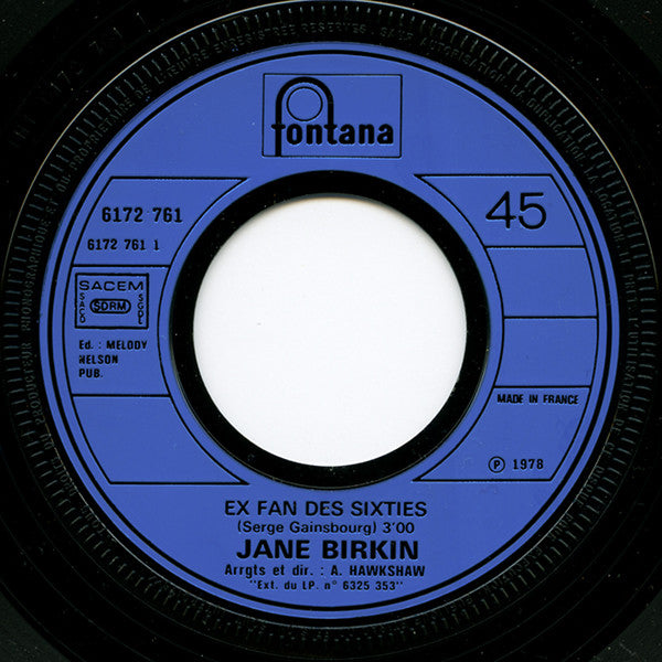 Jane Birkin : Ex Fan Des Sixties / Melo Melo (7", Single)