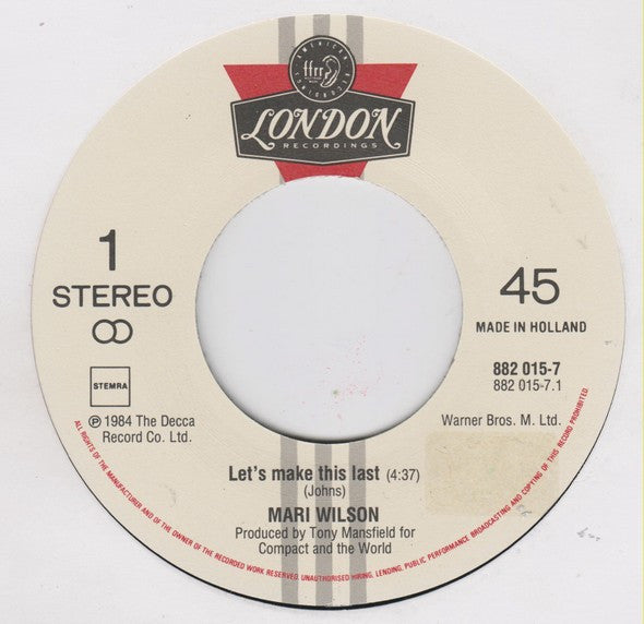 Mari Wilson : Let's Make This Last (7")