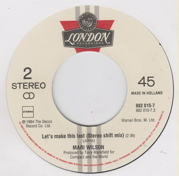 Mari Wilson : Let's Make This Last (7")
