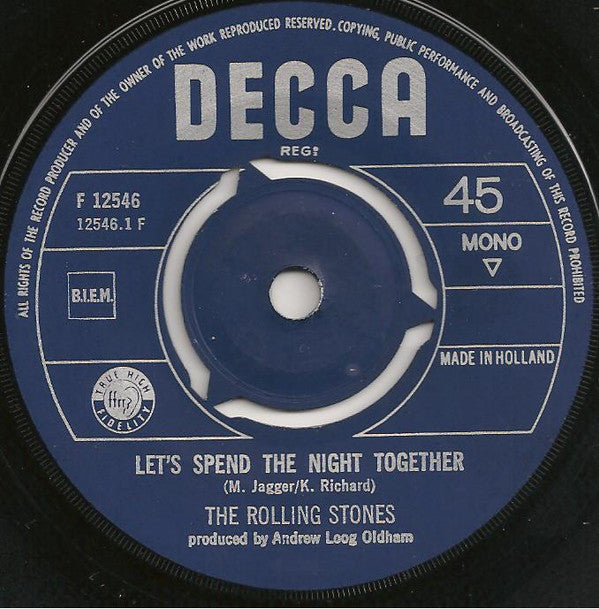 The Rolling Stones : Let's Spend The Night Together / Ruby Tuesday (7", Single, Mono)