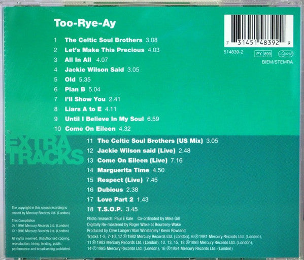 Kevin Rowland & Dexys Midnight Runners : Too-Rye-Ay (CD, Album, RE, RM)