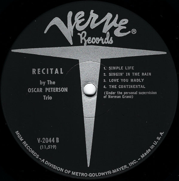 Oscar Peterson : Recital (LP, Album, Mono, RE)