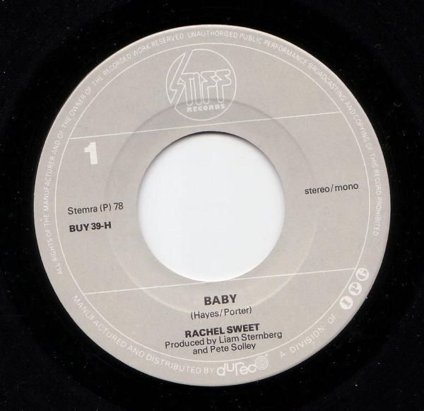 Rachel Sweet : B-A-B-Y / Suspended Animation (7", Single)