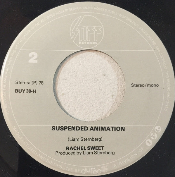 Rachel Sweet : B-A-B-Y / Suspended Animation (7", Single)