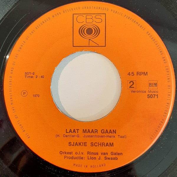 Sjakie Schram : De Kommune Die Is In (7", Single)