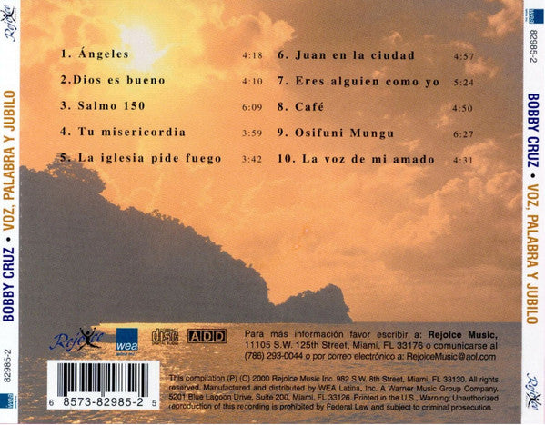 Bobby Cruz : Voz, Palabra Y Júbilo (CD, Album)