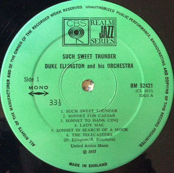 Duke Ellington And His Orchestra : Such Sweet Thunder (LP, Album, Mono)