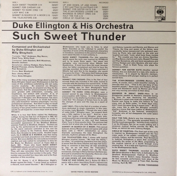 Duke Ellington And His Orchestra : Such Sweet Thunder (LP, Album, Mono)