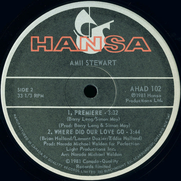 Amii Stewart : Where Did Our Love Go (12")