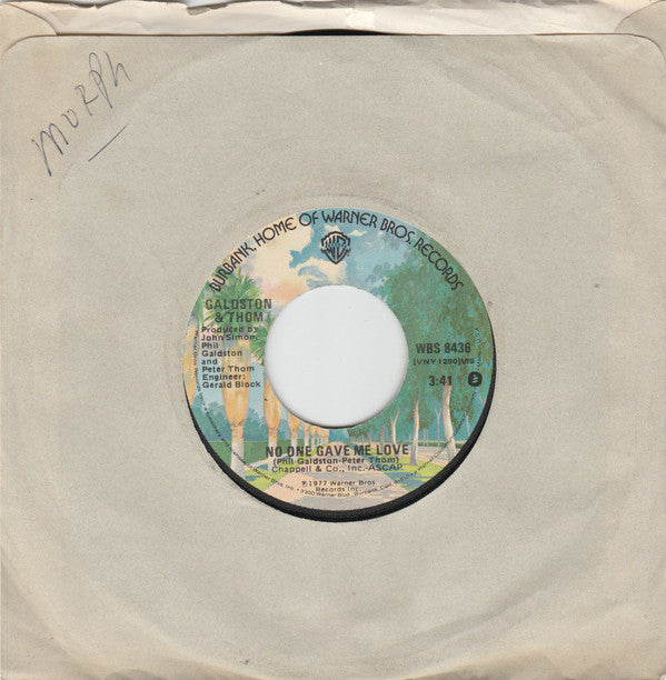 Galdston & Thom : It Won´t Work (7", Single)