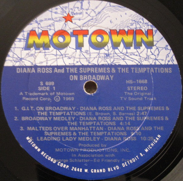 The Supremes & The Temptations : On Broadway (Original TV Sound Track) (LP, Album, Gat)