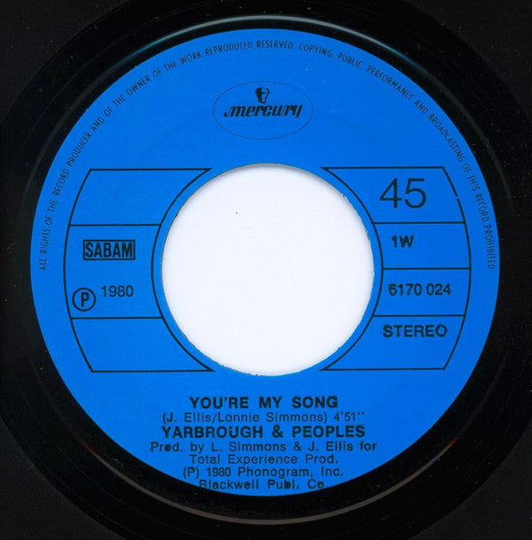 Yarbrough & Peoples : Don't Stop The Music (7", Single)