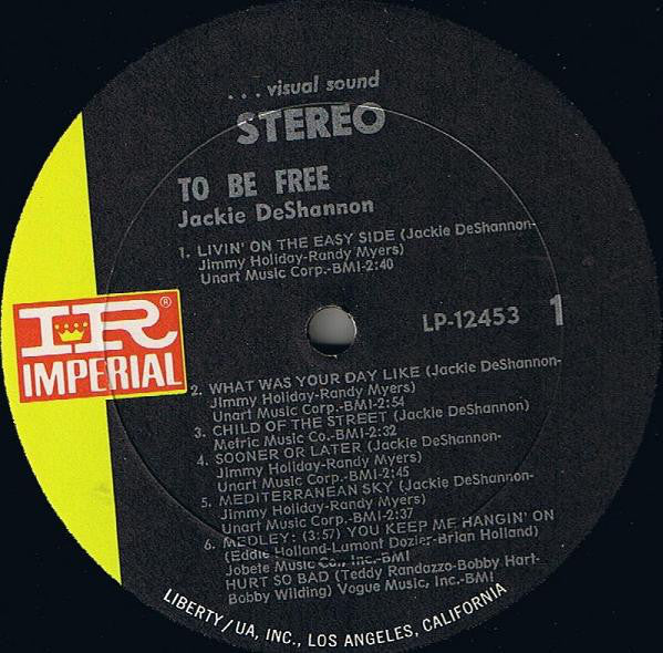 Jackie DeShannon : To Be Free (LP, Album, All)