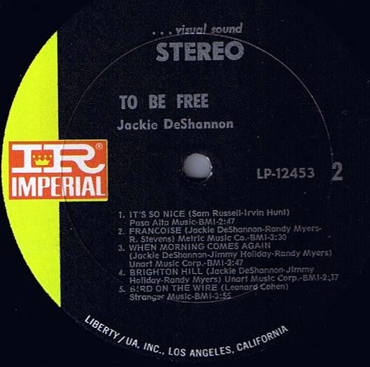 Jackie DeShannon : To Be Free (LP, Album, All)