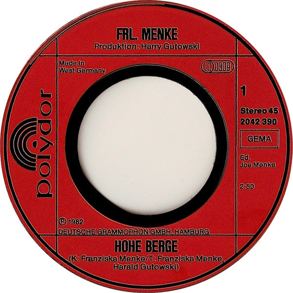 Frl. Menke : Hohe Berge (7", Single)