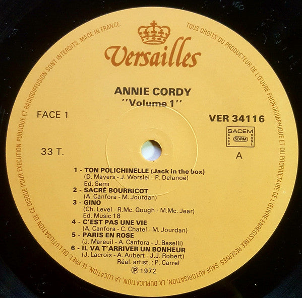 Annie Cordy : Annie Cordy Vol. 1 (LP, Comp, RE)