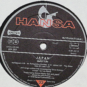 Japan : Quiet Life (LP, Album, Gat)