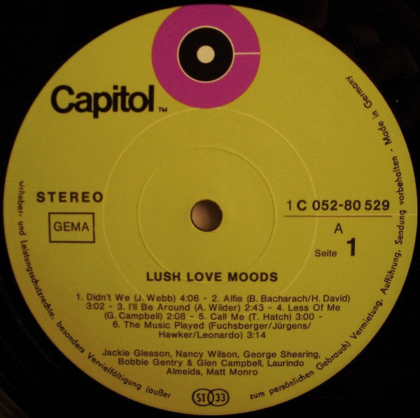 Various : Lush Love Moods (LP, Comp)