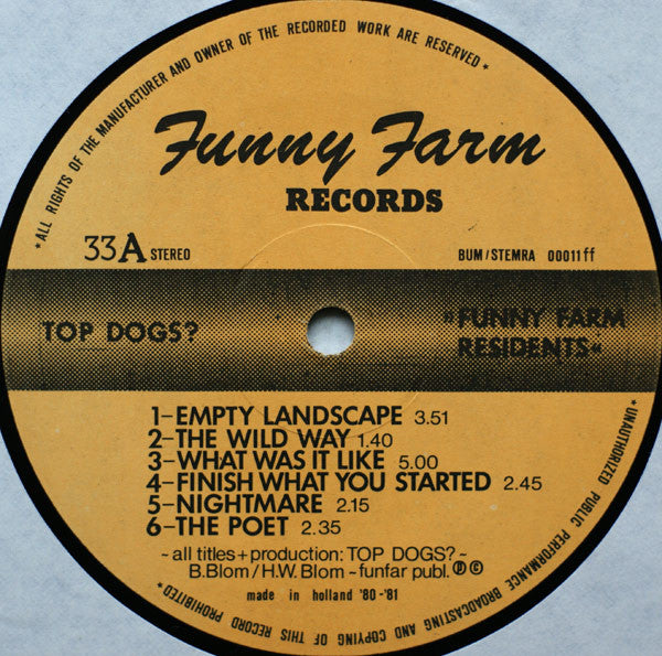 Top Dogs? : Funny Farm Residents (LP, Album)