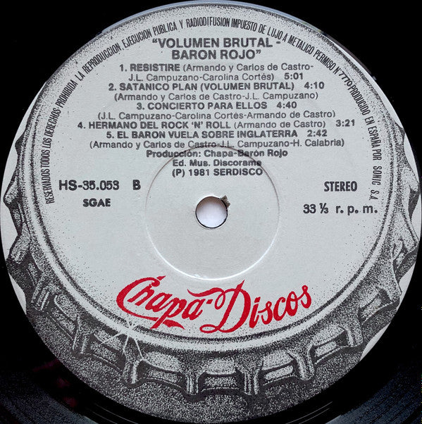 Barón Rojo : Volumen Brutal (LP, Album)