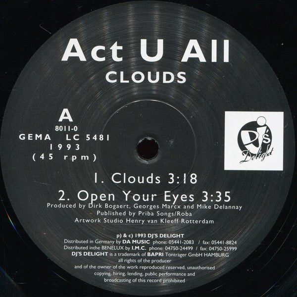 Act U All : Clouds (12")