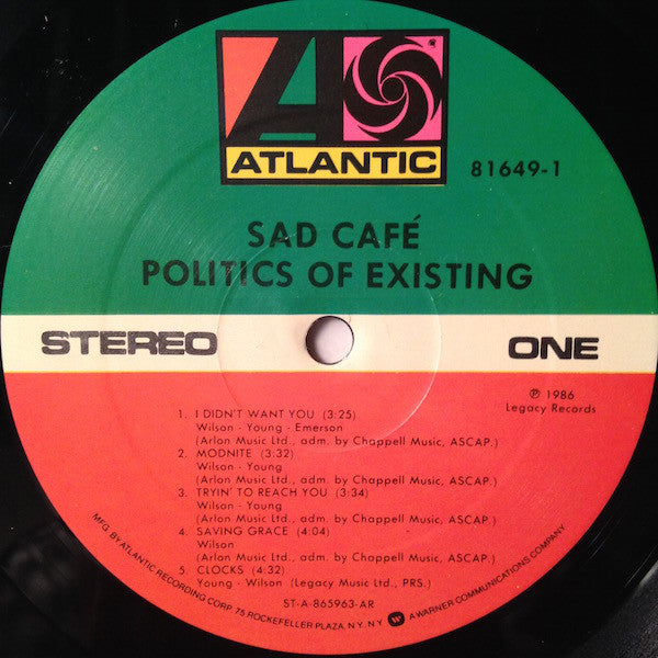 Sad Café : Politics Of Existing (LP, Album, All)
