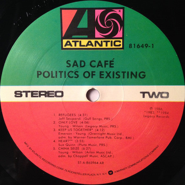 Sad Café : Politics Of Existing (LP, Album, All)