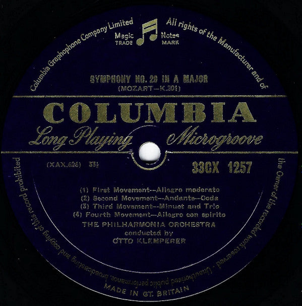 Wolfgang Amadeus Mozart - Otto Klemperer Conducting The Philharmonia Orchestra : Symphony No. 29 In A Major, K.201 / Symphony No. 41 In C Major, K. 551 ("Jupiter") (LP, Album, Mono)