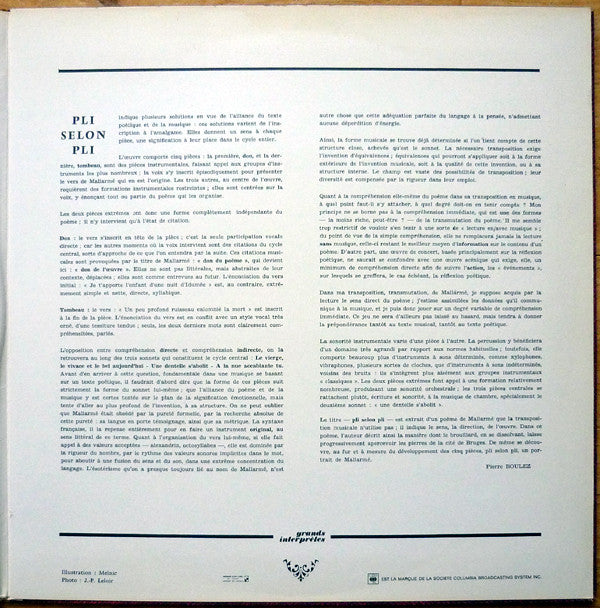 Pierre Boulez - Halina Lukomska, BBC Symphony Orchestra : Pli Selon Pli (LP, Album)