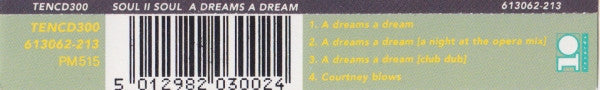Soul II Soul : A Dreams A Dream (CD, Single)
