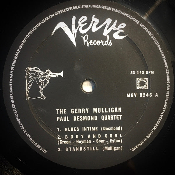 Gerry Mulligan - Paul Desmond Quartet : Gerry Mulligan - Paul Desmond Quartet (LP, Album, Mono)