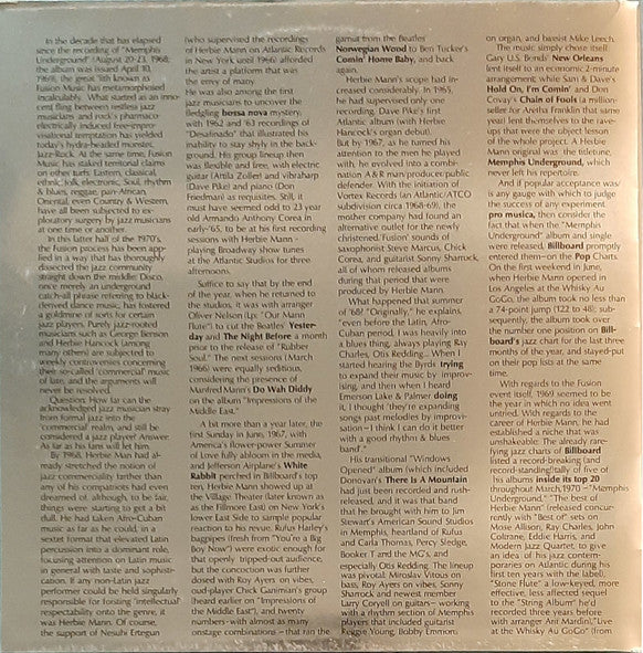 Herbie Mann : Memphis Underground (LP, Album)