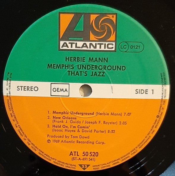 Herbie Mann : Memphis Underground (LP, Album)