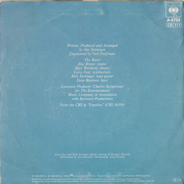 Barbra Streisand : Left In The Dark (7", Single)