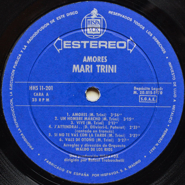 Mari Trini : Amores (LP, Album)