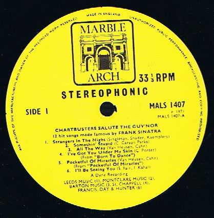 The Chartbusters : Chartbusters Salute The Gov'nor (LP)
