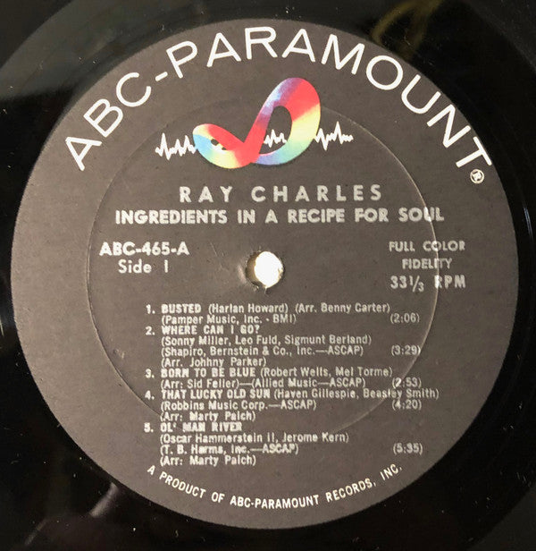Ray Charles : Ingredients In A Recipe For Soul (LP, Album, Mono, Bel)