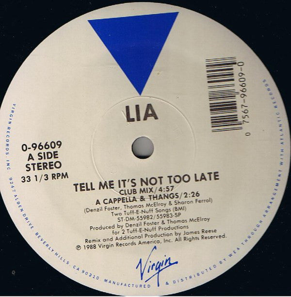 Lia Grant : Tell Me It's Not Too Late (12")