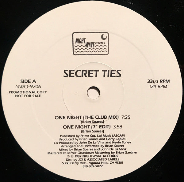 Secret Ties : One Night (12", Promo)